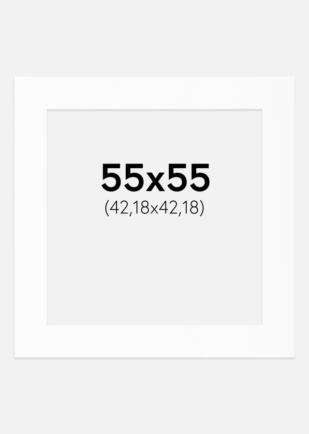 Passe-partout Bianco Standard (Bordo interno bianco) 55x55 cm (42,18x42,18)