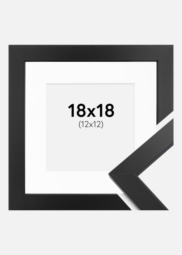 Cornice Black Wood 18x18 cm - Passe-partout Bianco 13x13 cm