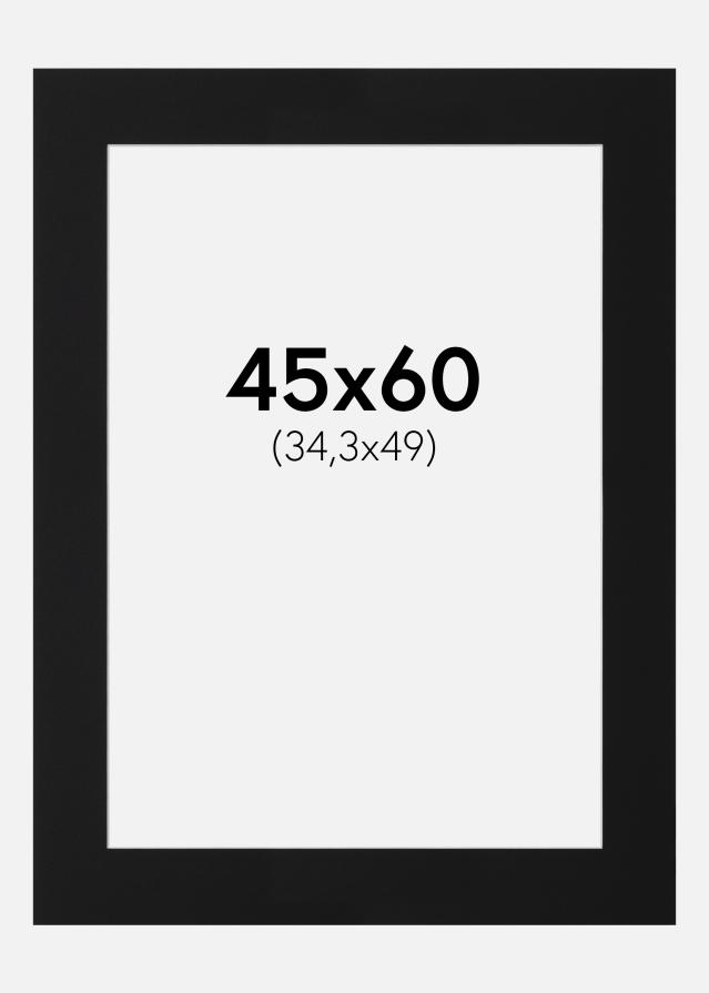 Passe-partout Nero Standard (Bordo interno bianco) 45x60 cm (34,3x49)