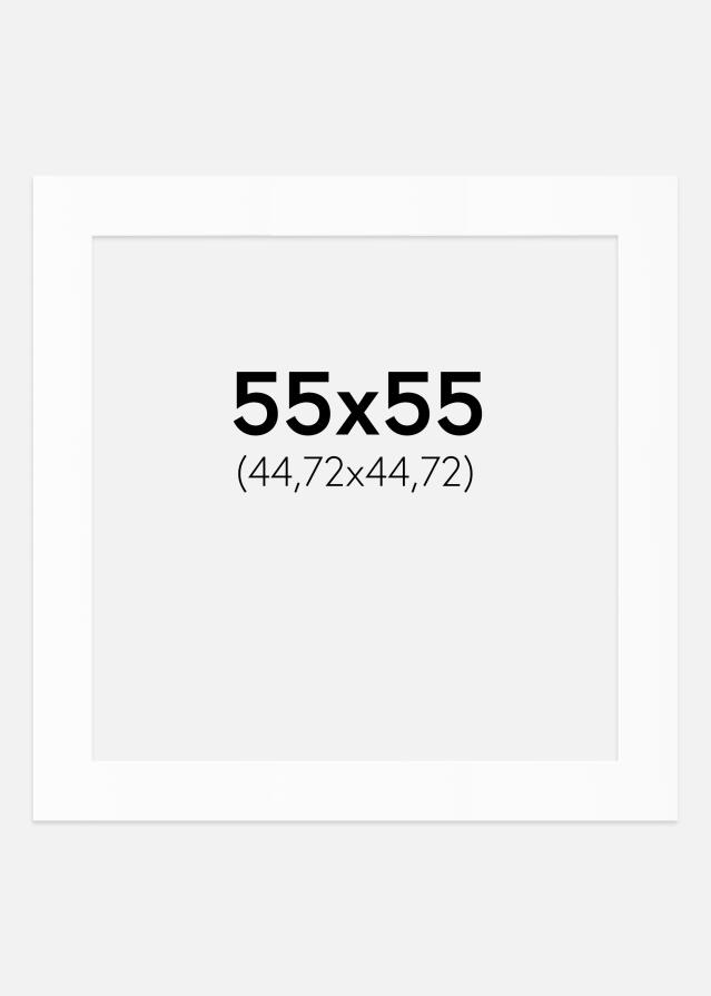 Passe-partout Bianco Standard (Bordo interno bianco) 55x55 cm (44,72x44,72)