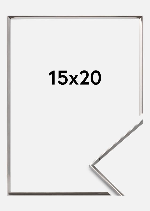 Cornice Liscio Metallo Argento 15x20 cm