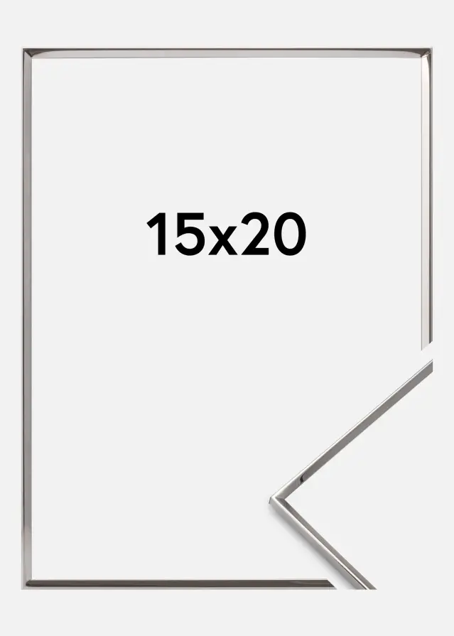 Cornice Liscio Metallo Argento 15x20 cm