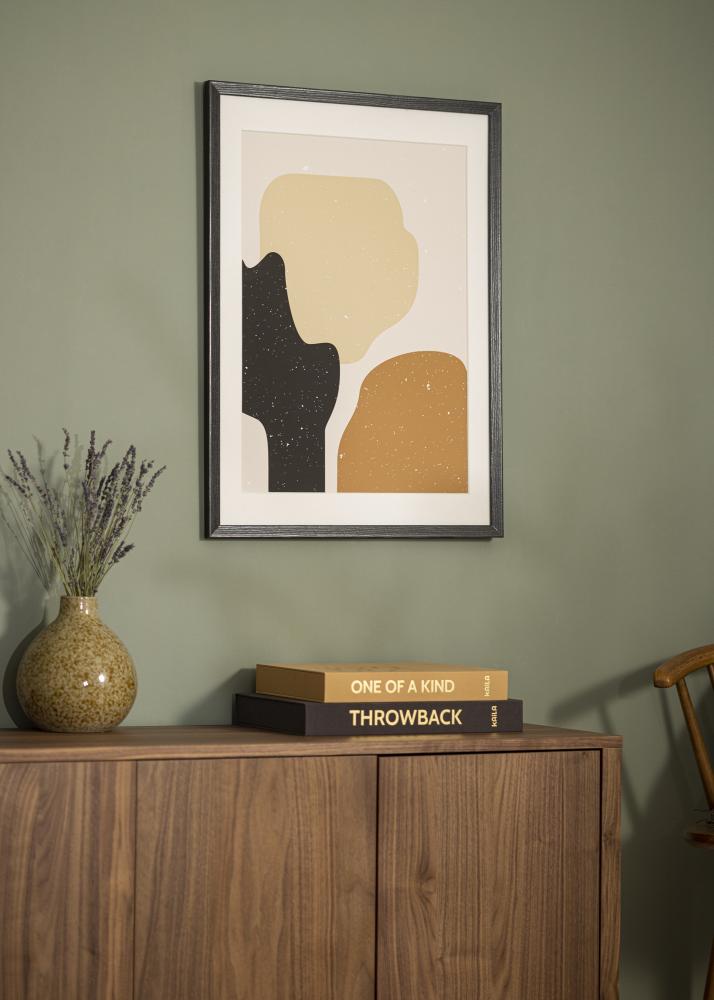 Cornice Fiorito Vetro acrilico Grigio scuro 50x60 cm