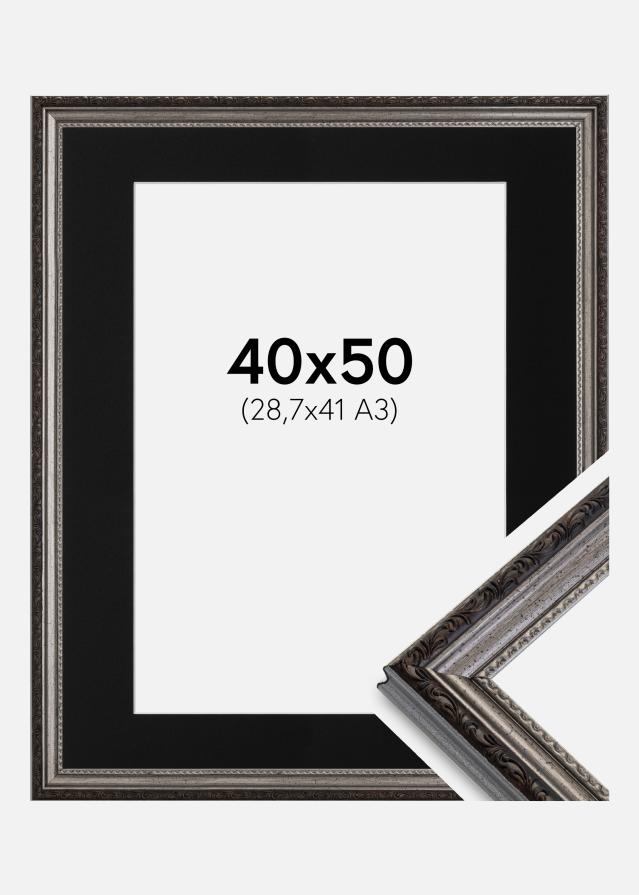 Cornice Abisko Argento 40x50 cm - Passe-partout Nero 29,7x42 cm (A3)