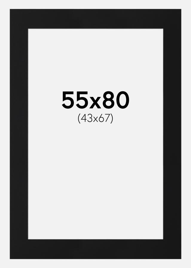 Passe-partout Nero Standard (Bordo interno bianco) 55x80 cm (43x67)