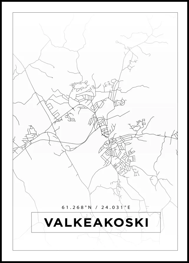 Mappa - Valkeakoski - Poster bianco