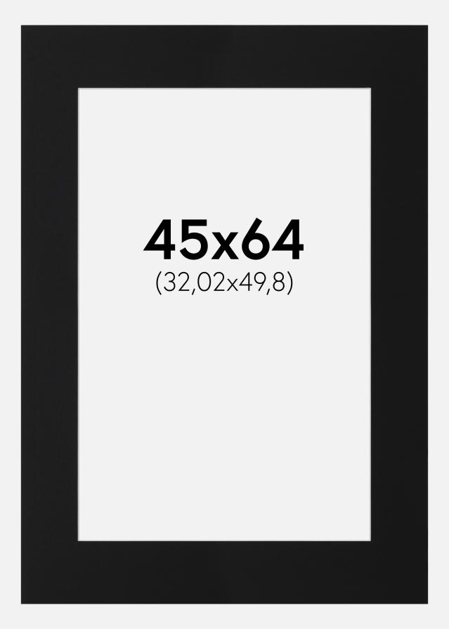 Passe-partout Nero Standard (Bordo interno bianco) 45x64 cm (32,02x49,8)