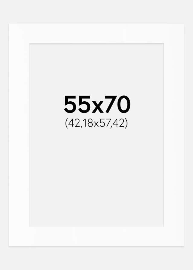 Passe-partout Bianco Standard (Bordo interno bianco) 55x70 cm (42,18x57,42)