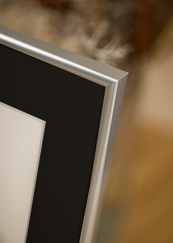 Cornice Victoria Argento 50x70 cm - Passe-partout Nero 33x56 cm