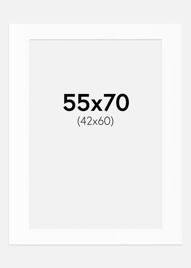 Passe-partout Bianco Standard (Bordo interno bianco) 55x70 cm (42x60)