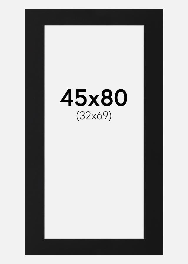 Passe-partout Nero Standard (Bordo interno bianco) 45x80 cm (32x69)