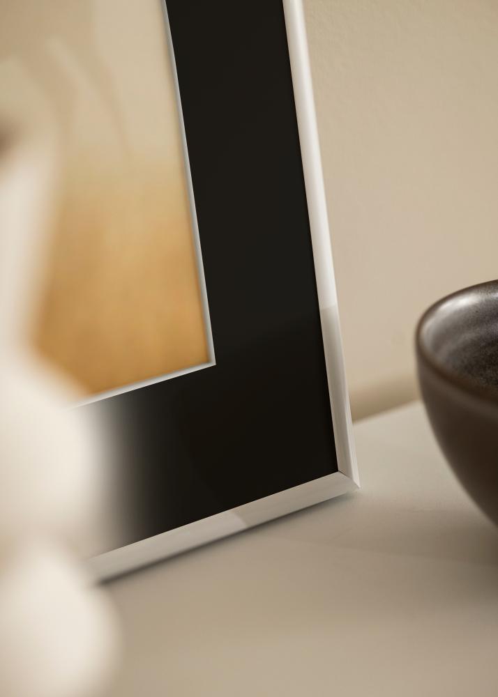 Cornice Victoria Bianco 13x18 cm - Passe-partout Nero 9x12 cm