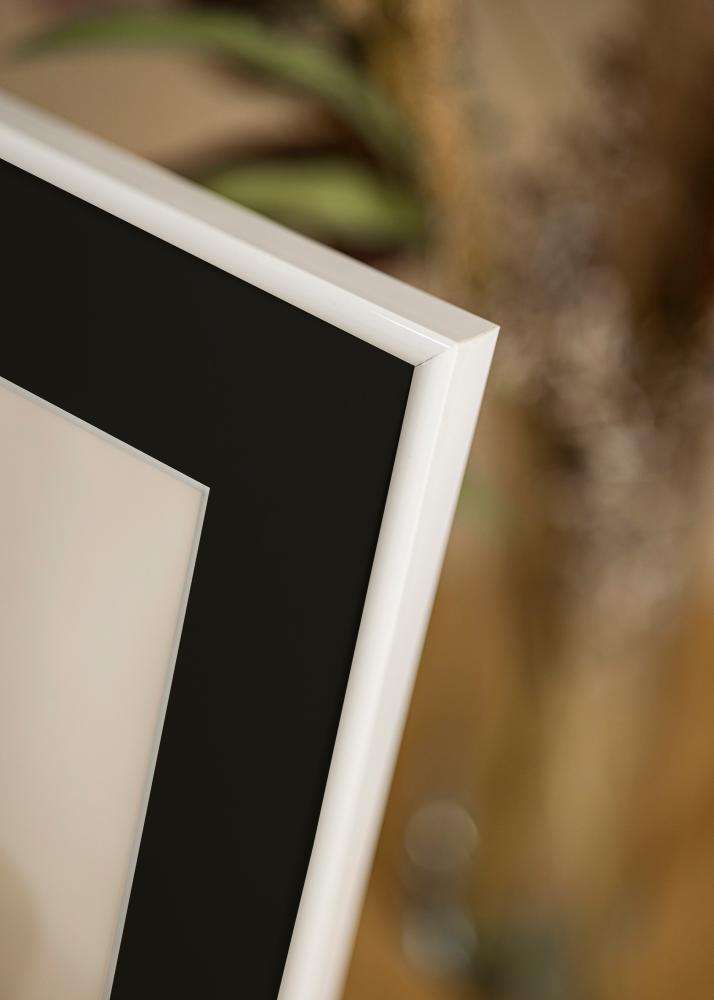 Cornice Victoria Bianco 13x18 cm - Passe-partout Nero 9x12 cm