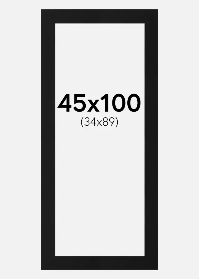 Passe-partout Nero Standard (Bordo interno bianco) 45x100 cm (34x89)