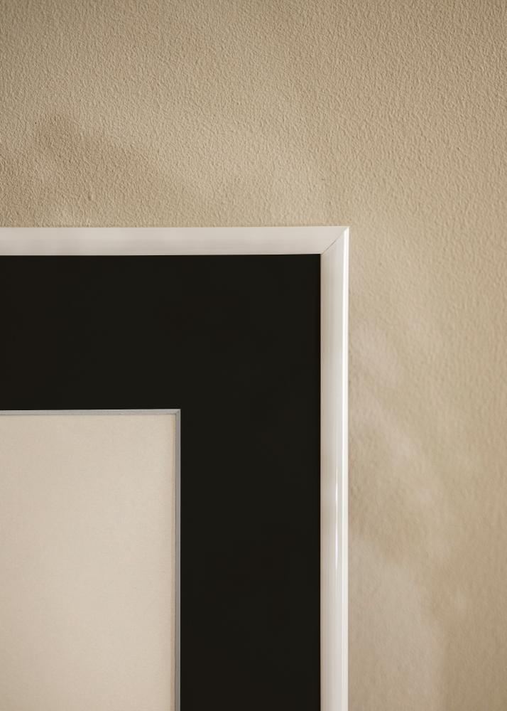 Cornice Victoria Bianco 13x18 cm - Passe-partout Nero 9x12 cm