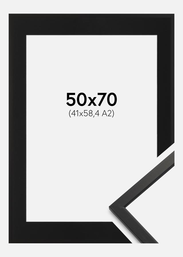 Cornice Edsbyn Nero 50x70 cm - Passe-partout Nero 42x59,4 cm (A2)
