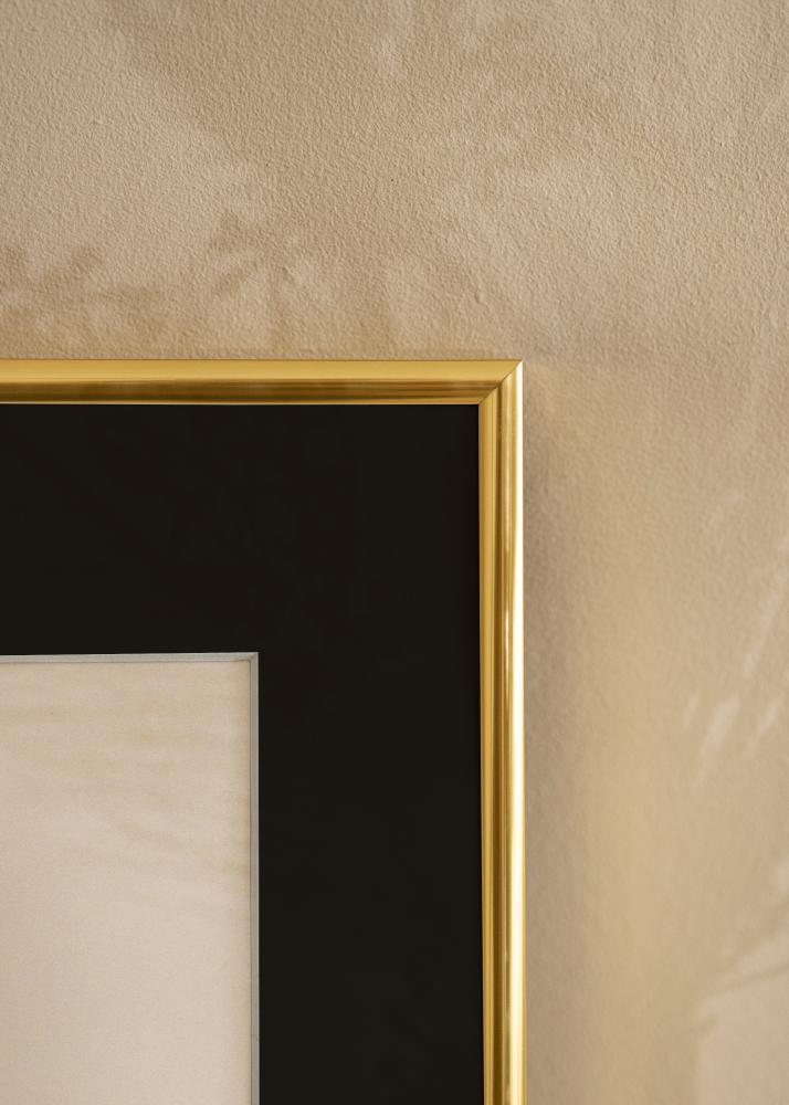 Cornice Visby Finitura brillante Oro 30x40 cm - Passe-partout Nero 20x28 cm
