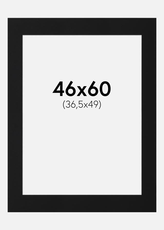 Passe-partout Nero Standard (Bordo interno bianco) 46x60 cm (36,5x49)