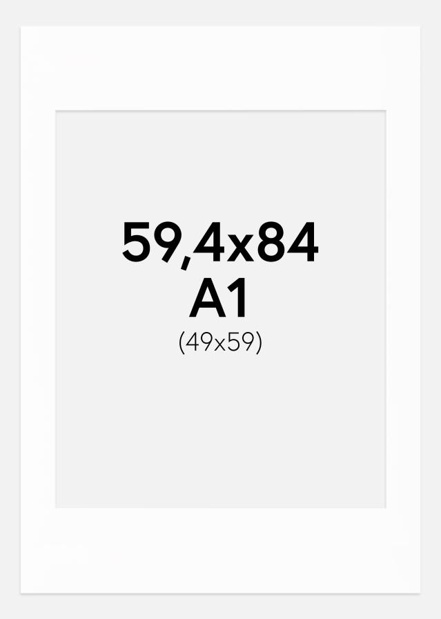 Passe-partout Canson Bianco (Bordo interno bianco) 59,4x84 cm (A1) (49x59)