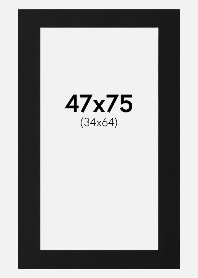 Passe-partout Nero Standard (Bordo interno bianco) 47x75 cm (34x64)