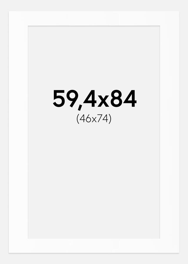 Passe-partout Bianco Standard (Bordo interno bianco) 59,4x84 cm (46x74)