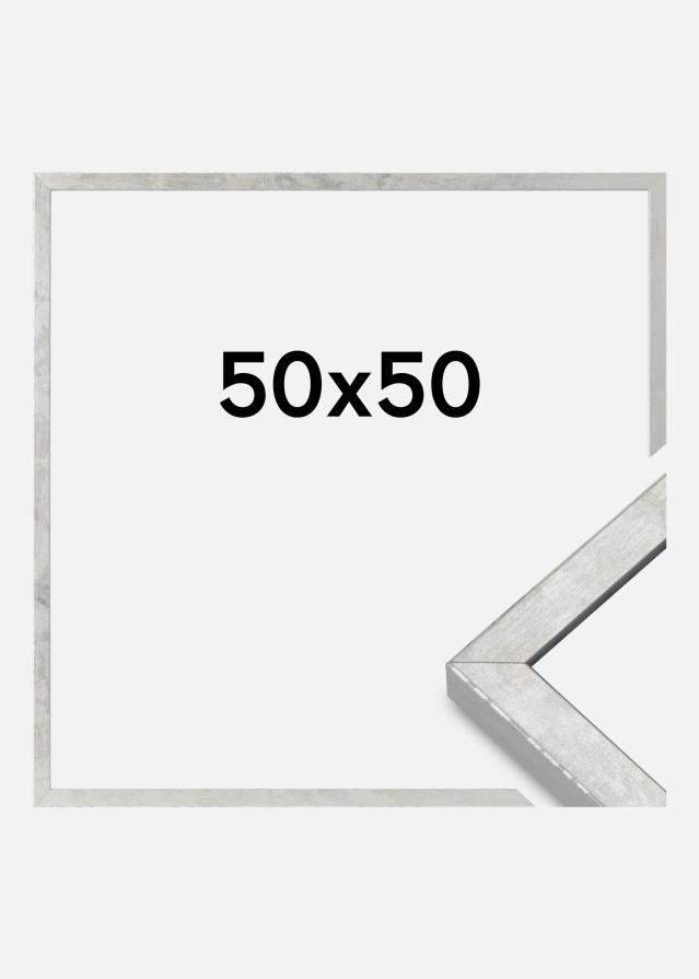 Cornice Ares Vetro Acrilico Argento 50x50 cm