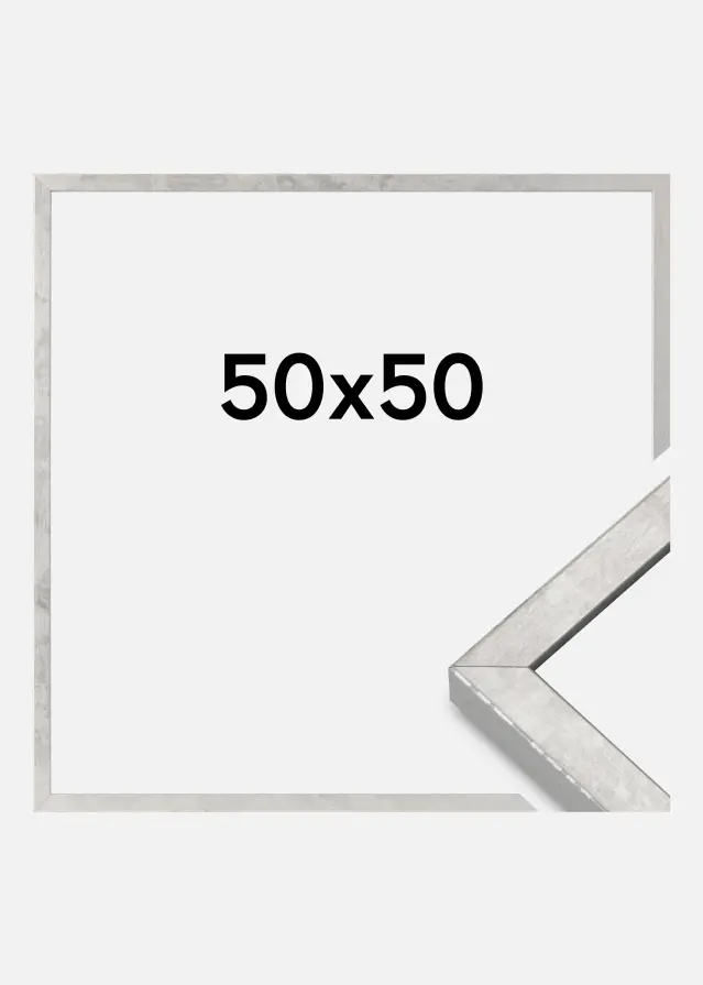 Cornice Ares Vetro Acrilico Argento 50x50 cm