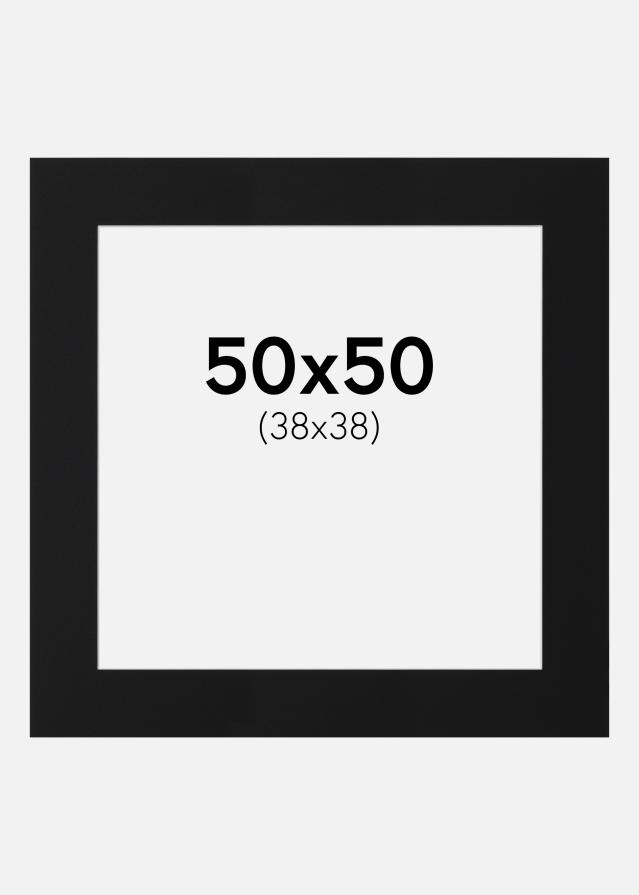 Passe-partout Nero Standard (Bordo interno bianco) 50x50 cm (38x38)