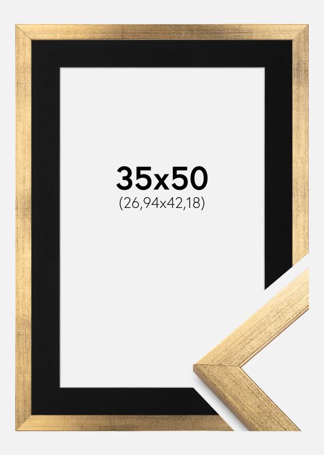 Cornice Stilren Oro 35x50 cm - Passe-partout Nero 11x17 inches