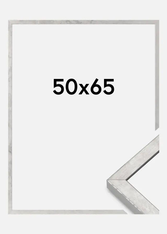 Cornice Ares Vetro Acrilico Argento 50x65 cm