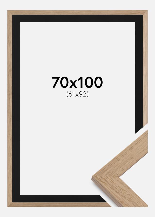Cornice Trendline Rovere 70x100 cm - Passe-partout Nero 62x93 cm