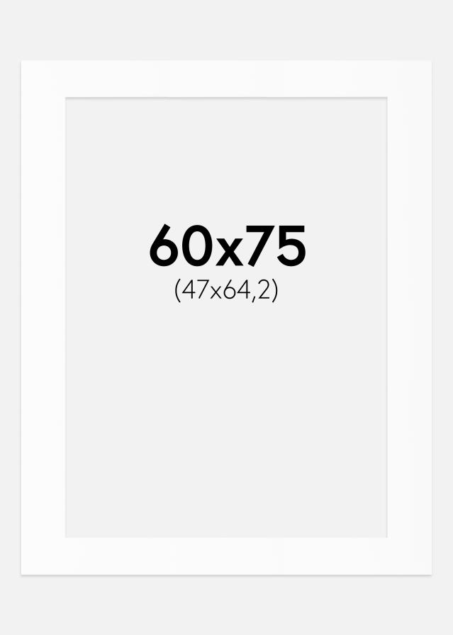 Passe-partout Bianco Standard (Bordo interno bianco) 60x75 cm (47x64,2)