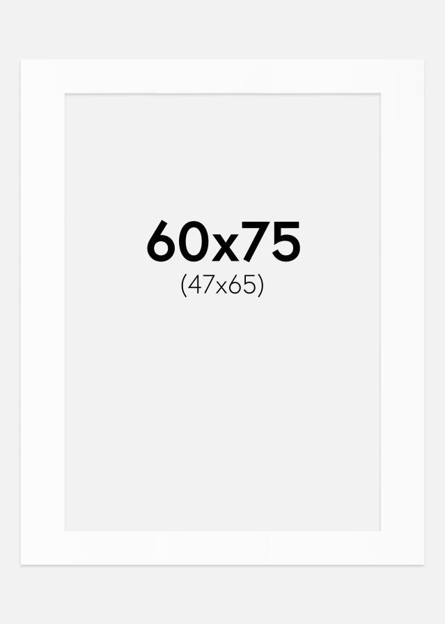 Passe-partout Bianco Standard (Bordo interno bianco) 60x75 cm (47x65)