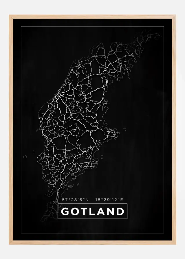Mappa - Gotland - Poster nero