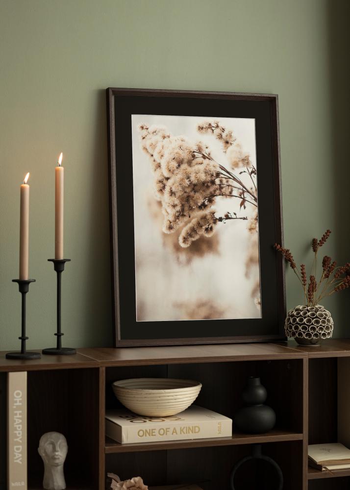 Cornice Globe Espresso 40x40 cm - Passe-partout Nero 30x30 cm