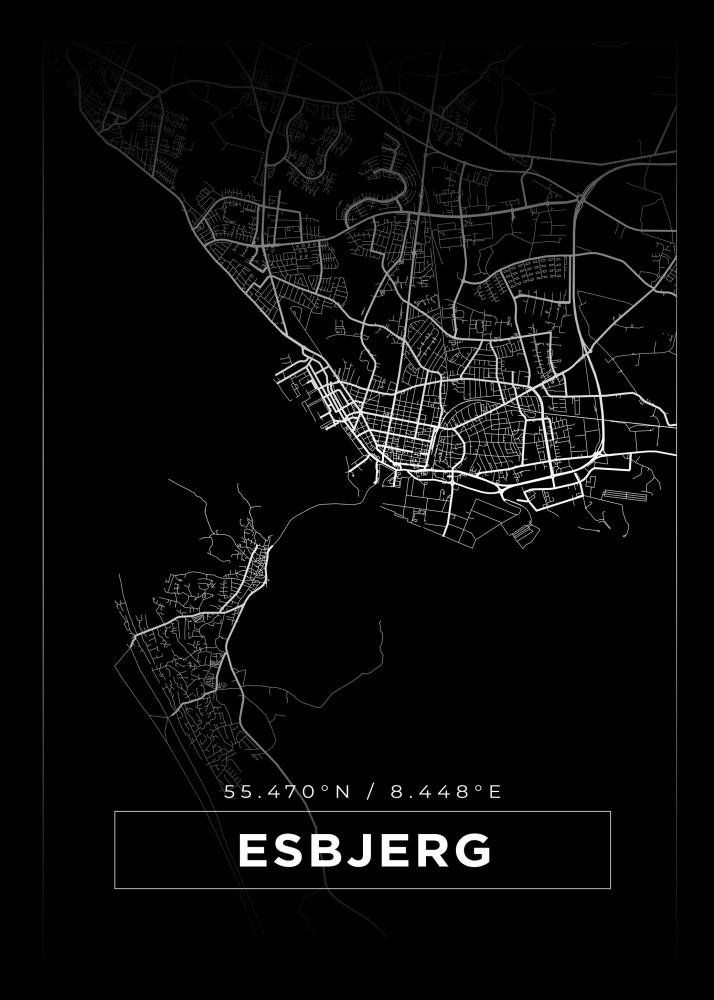 Mappa - Esbjerg - Poster nero