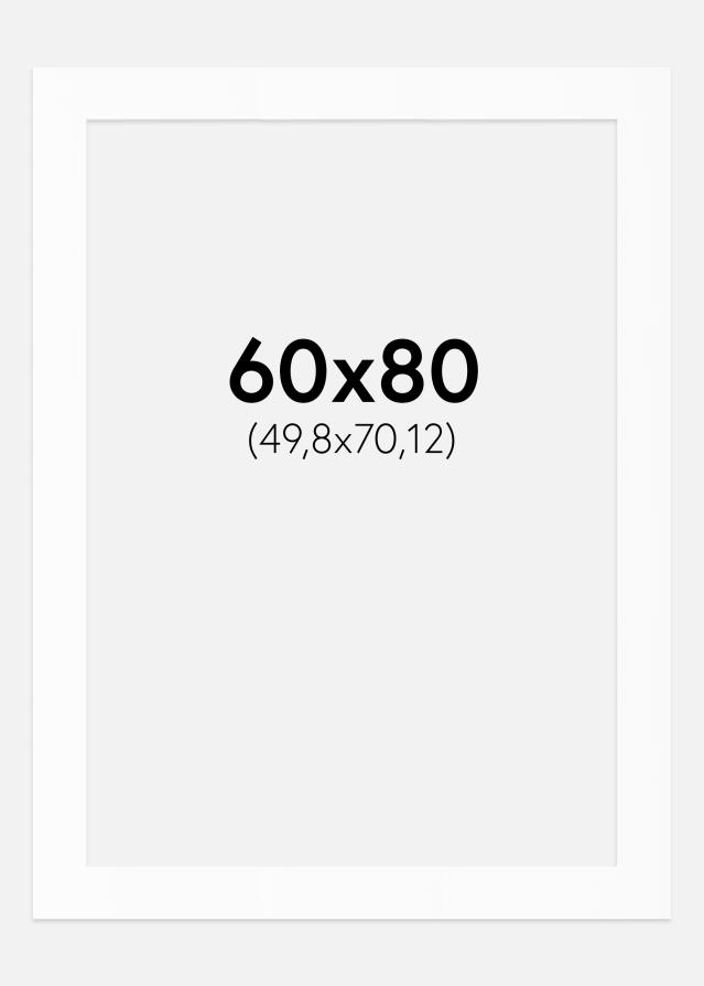 Passe-partout Bianco Standard (Bordo interno bianco) 60x80 cm (49,8x70,12)