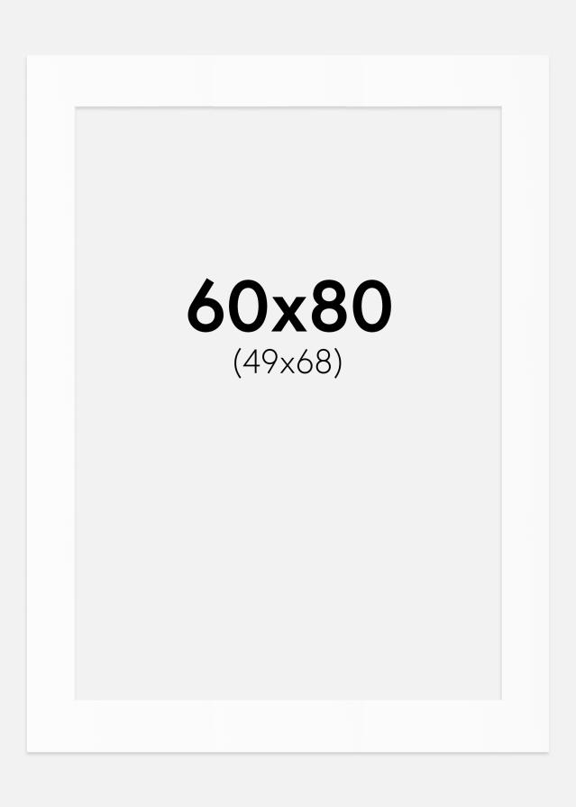 Passe-partout Bianco Standard (Bordo interno bianco) 60x80 cm (49x68)