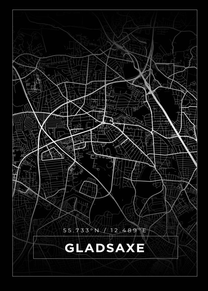 Mappa - Gladsaxe - Poster nero
