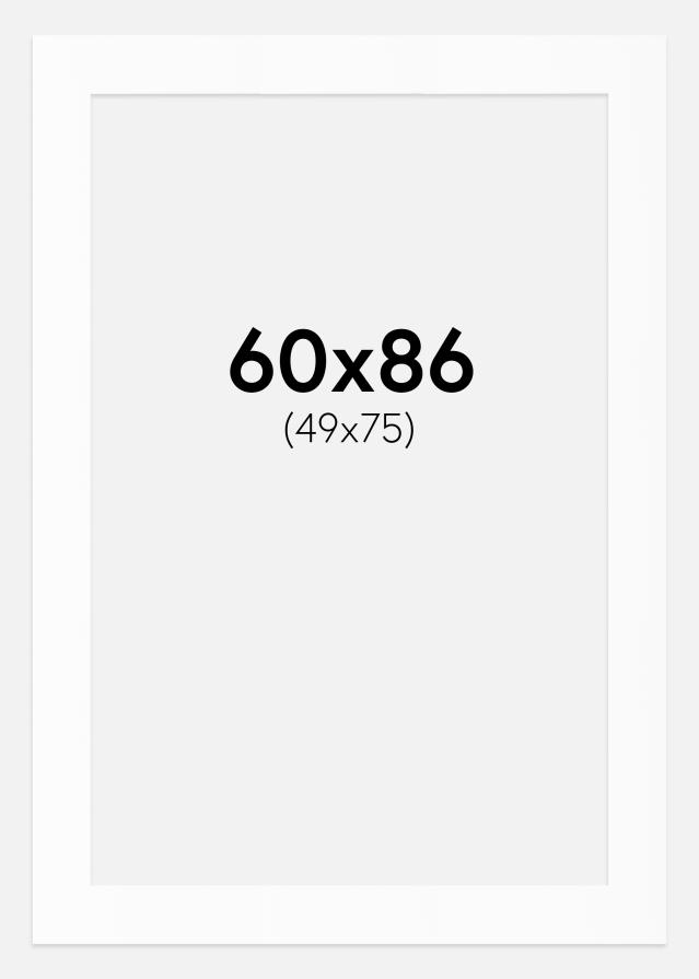 Passe-partout Bianco Standard (Bordo interno bianco) 60x86 cm (49x75)