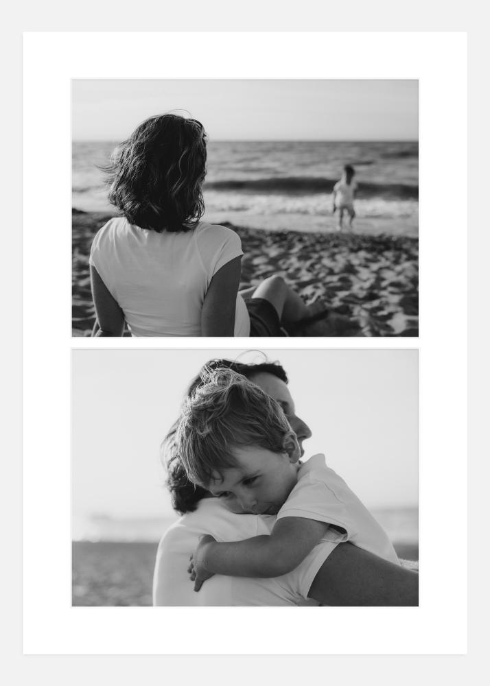 Passe-partout Bianco 50x70 cm - Collage 2 Immagini (29x39 cm)