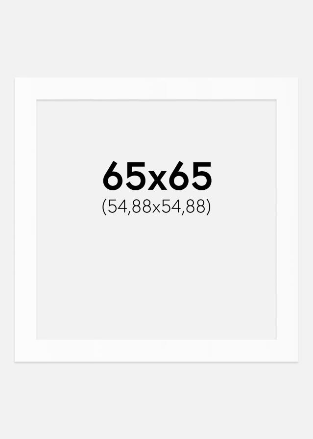 Passe-partout Bianco Standard (Bordo interno bianco) 65x65 cm (54,88x54,88)