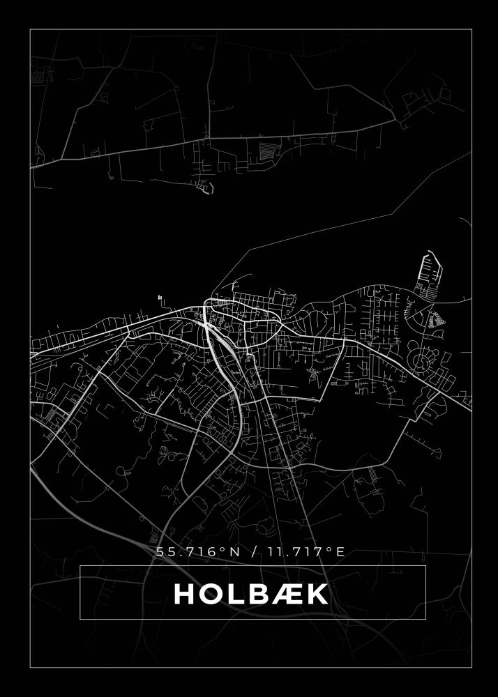 Mappa - Holbæk - Poster nero