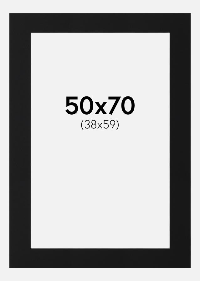 Passe-partout Nero Standard (Bordo interno bianco) 50x70 cm (38x59)