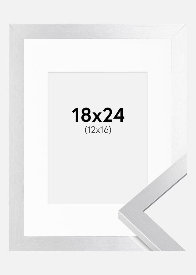 Cornice Selection Argento 18x24 cm - Passe-partout Bianco 13x17 cm