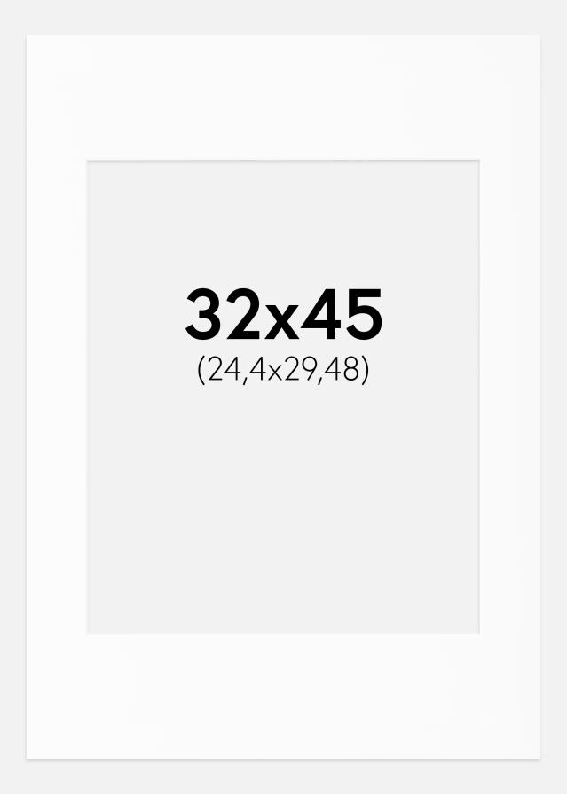Passe-partout Bianco Standard (Bordo interno bianco) 32x45 cm (24,4x29,48)