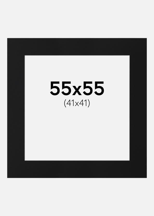 Passe-partout Nero Standard (Bordo interno bianco) 55x55 cm (41x41)