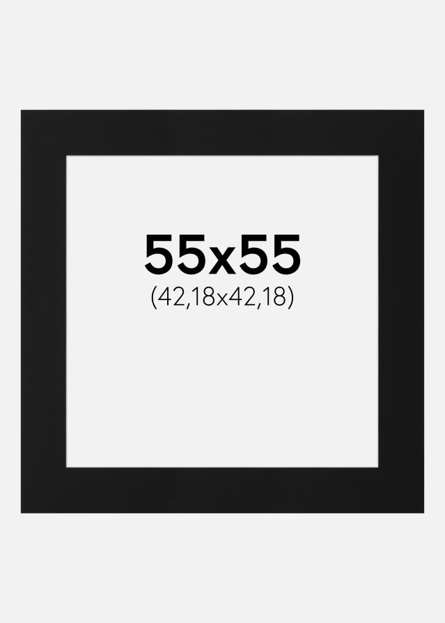 Passe-partout Nero Standard (Bordo interno bianco) 55x55 cm (42,18x42,18)