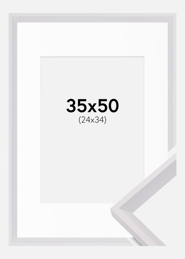 Cornice Globe Bianco 35x50 cm - Passe-partout Bianco 25x35 cm