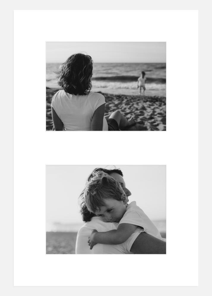 Passe-partout Bianco 60x90 cm - Collage 2 Immagini (29x39 cm)